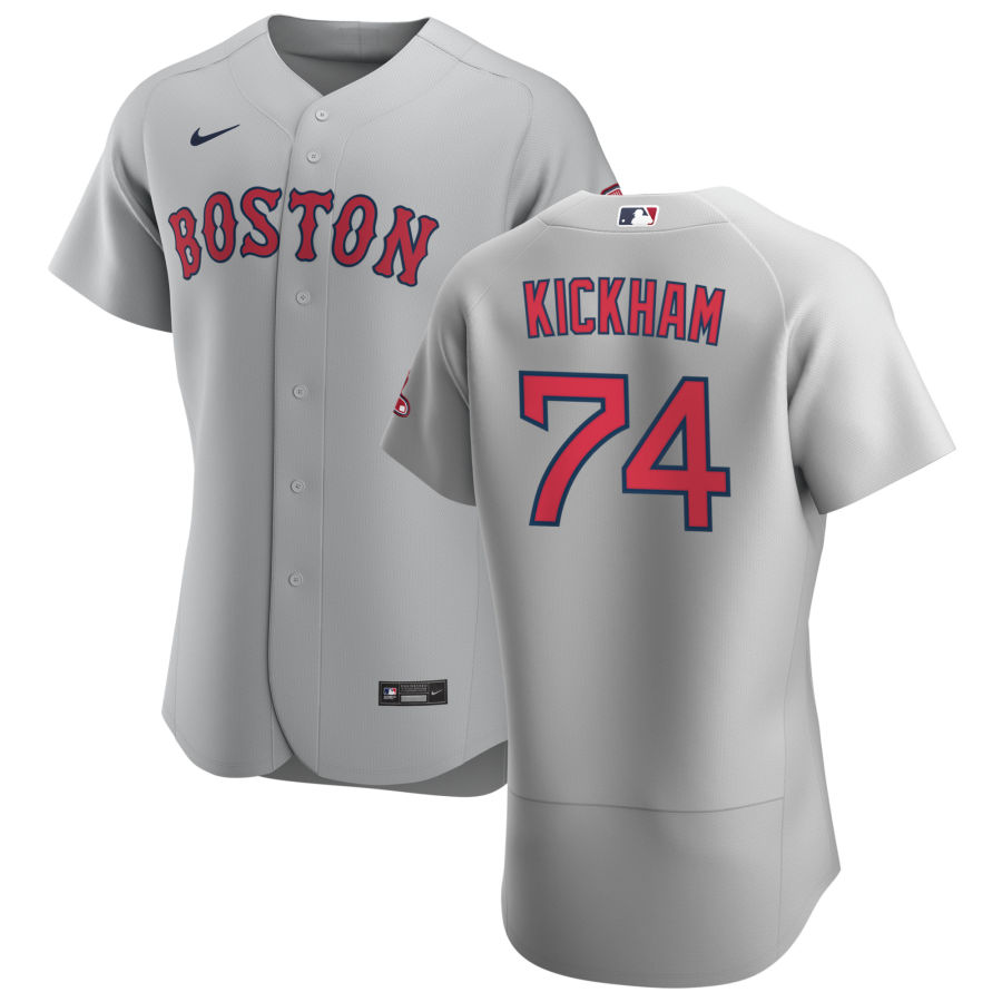 Boston Red Sox #74 Mike Kickham Men Nike Gray Road 2020 Authentic Team MLB Jersey->boston red sox->MLB Jersey